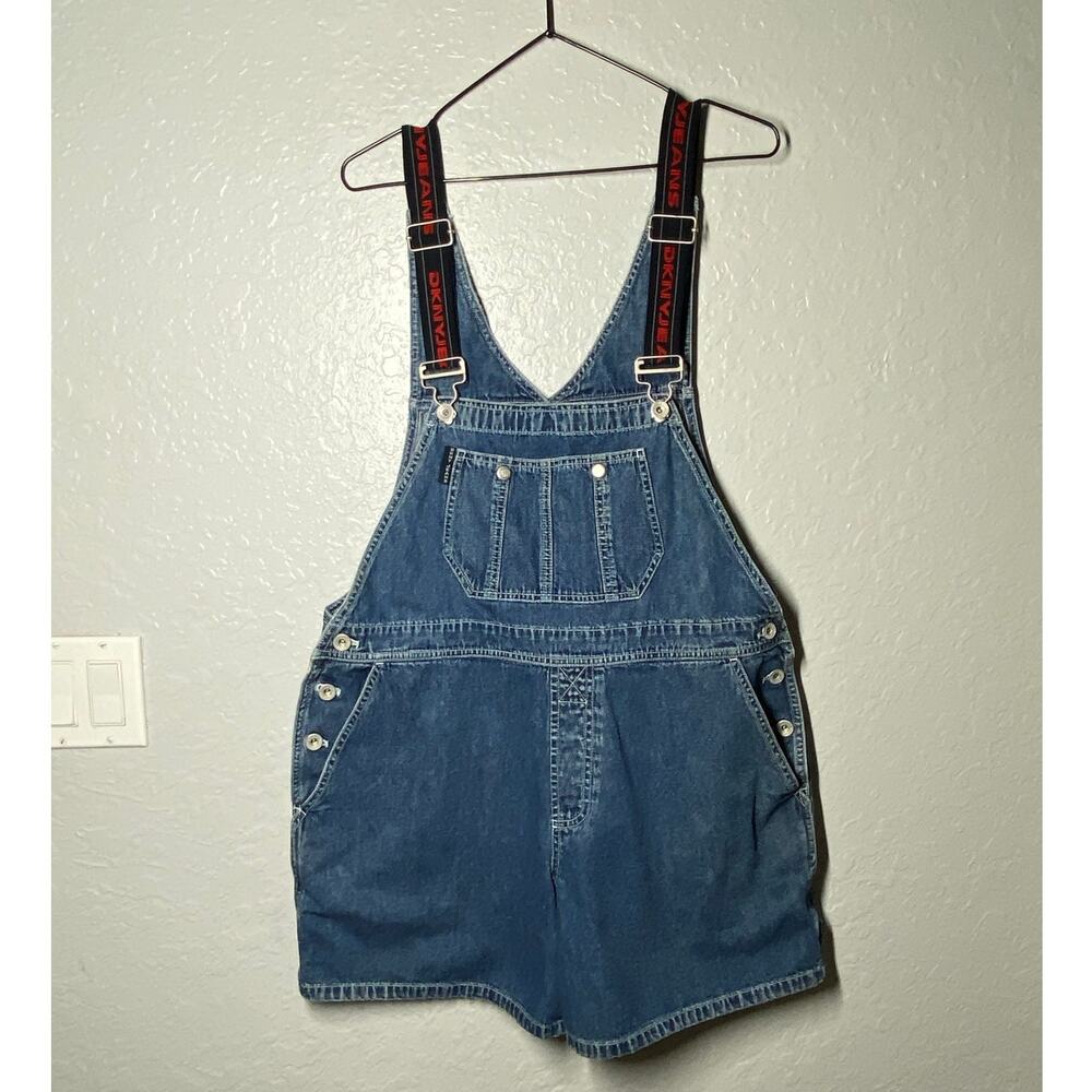 Vintage 90's DKNY Women's Blue Overalls Cotton Streetwear Casual